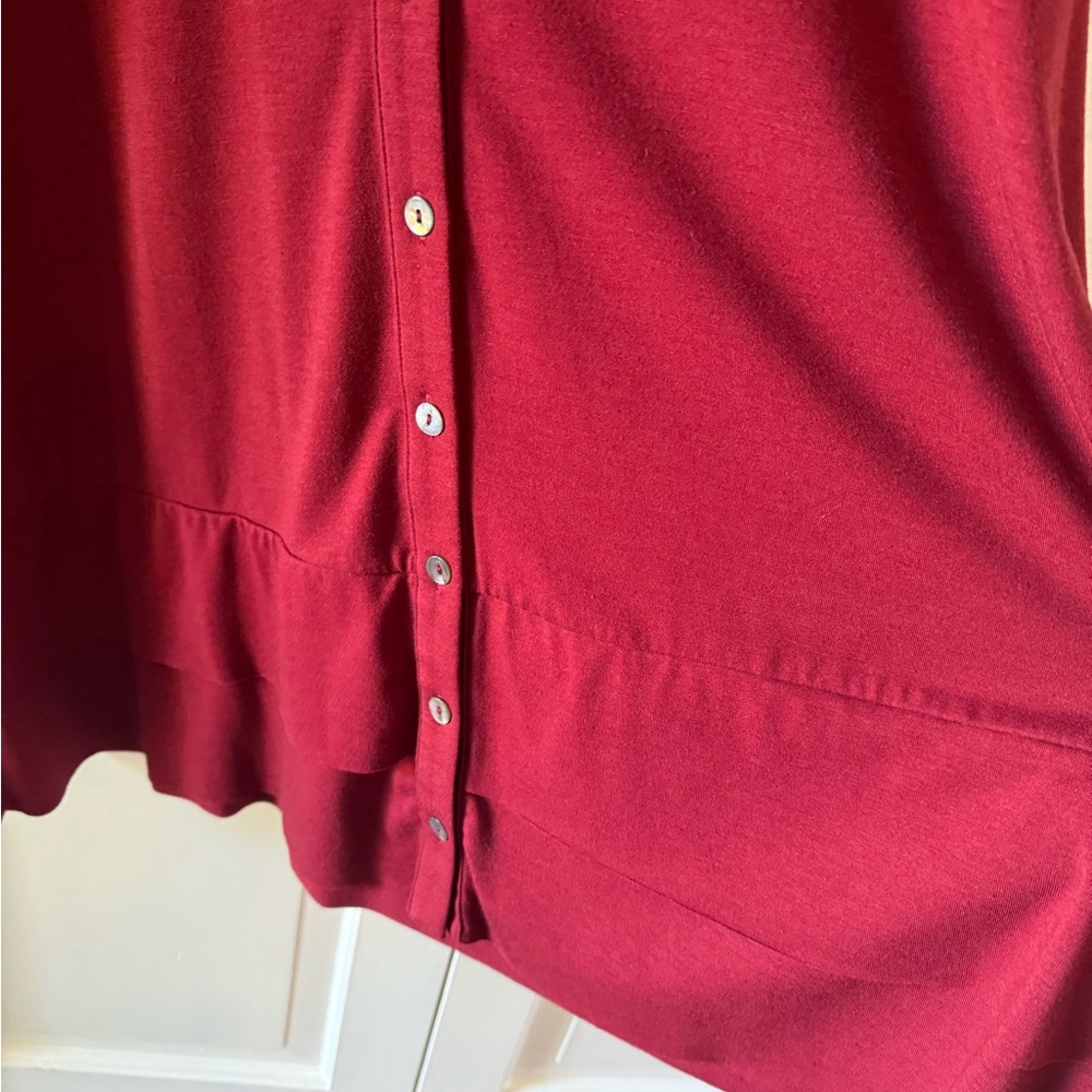 Soft Surroundings, Wine Button Up Euc - image 4